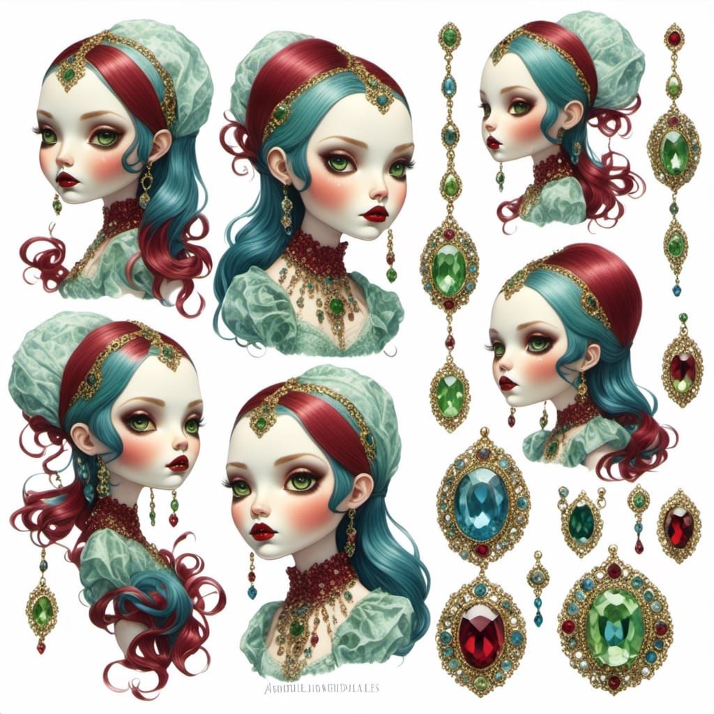 Gothic Haunted Doll Concept Art in Dark Fantasy Style