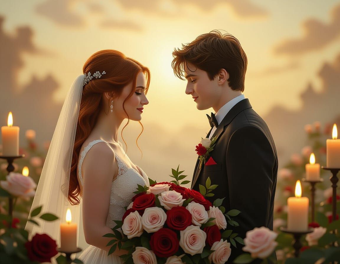 Harry and Ginny's Surreal Wedding as Oil Painting
