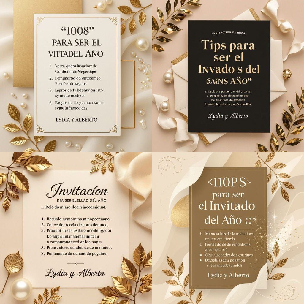 Elegant Wedding Invitation Design with Gold Accents