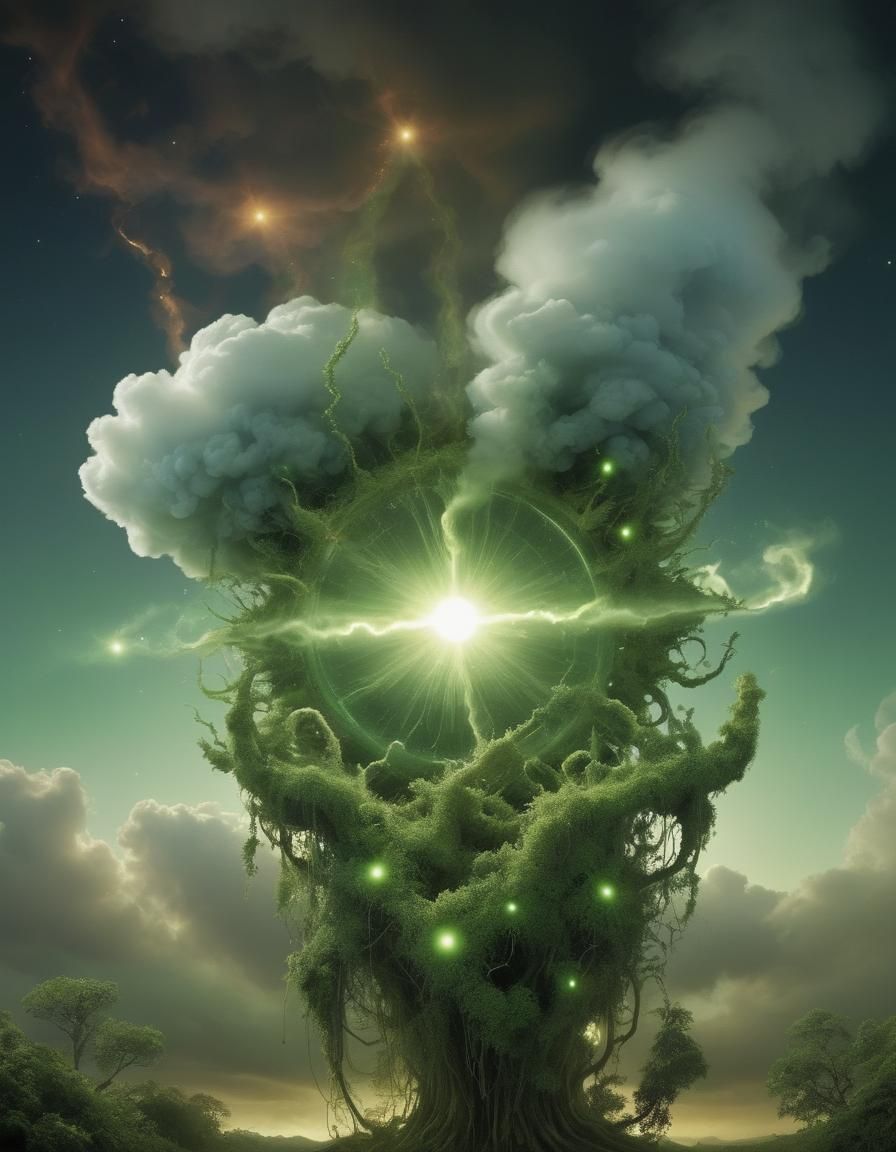 Surreal Synthesized Lifeform Amongst Alphabotanical Eye Clou...