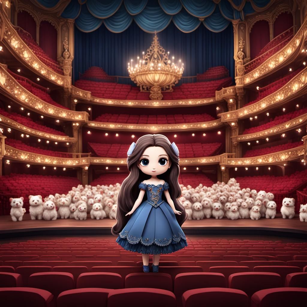 Chibi Opera Singer in Stuffed Animal Audience
