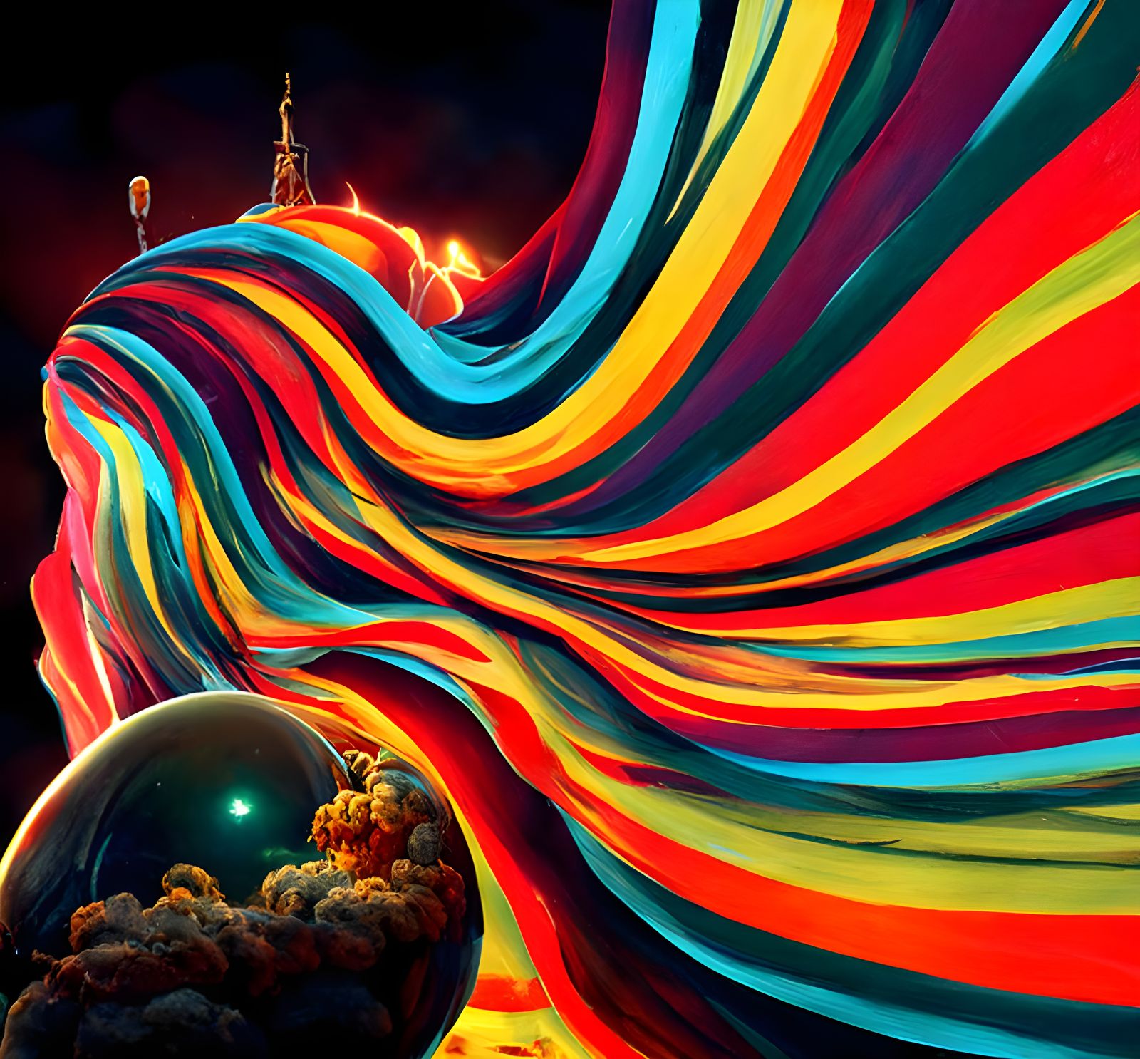 Big Bang Explosion: Kinetic Pointillism in Rainbow Colors