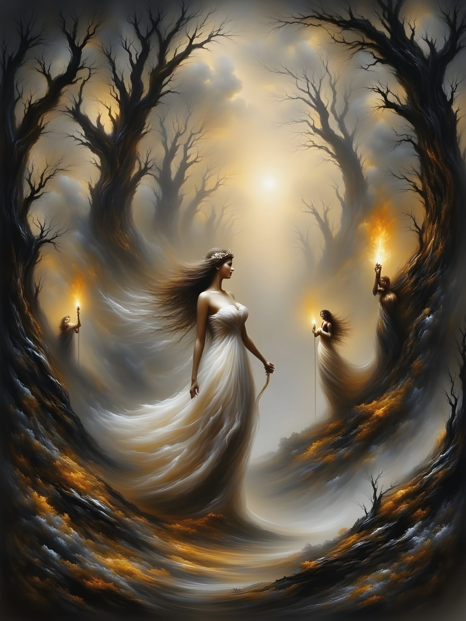 Artemis, Goddess of the Hunt, in Forest