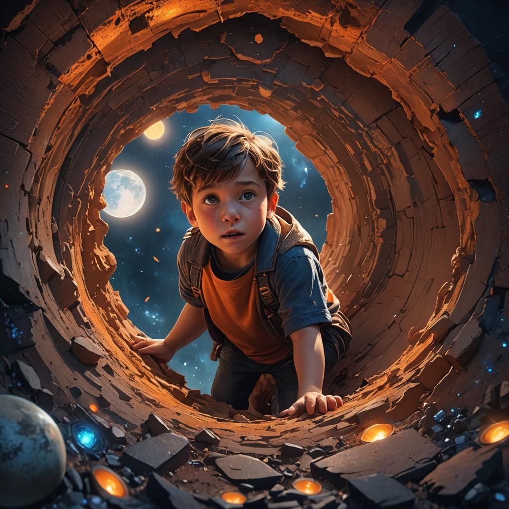 Boy Falls Through World Into Galaxy: Concept Art