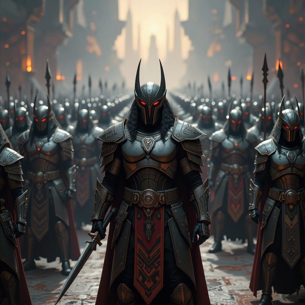 Klingon Warriors in Ornate Armor Formation