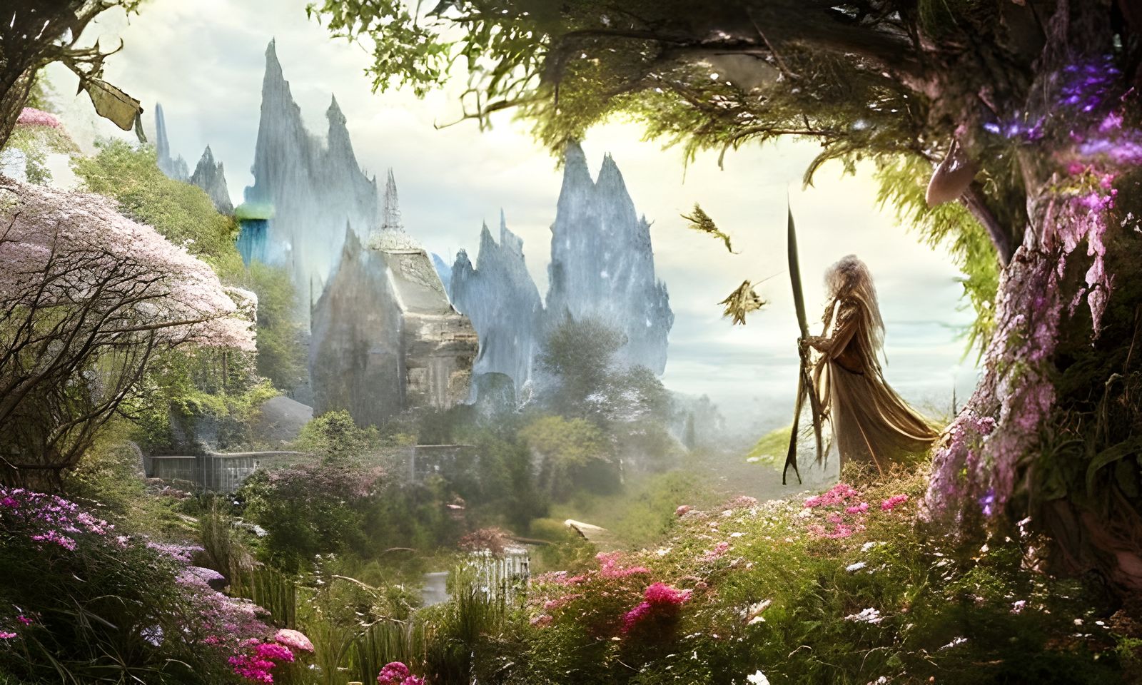 Lace-Winged Elves in Middle-earth Landscape