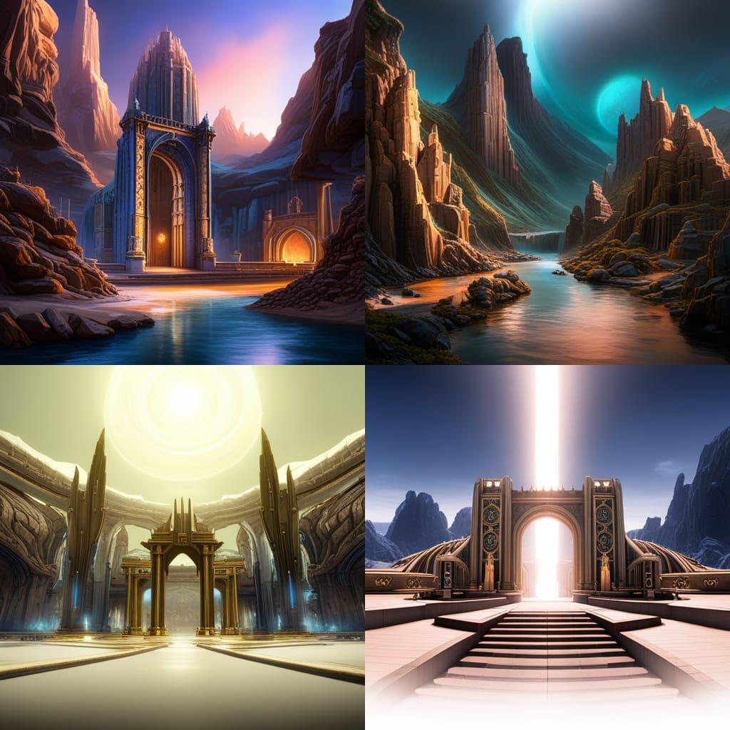 Detailed Stargate Matte Painting in Deep Color