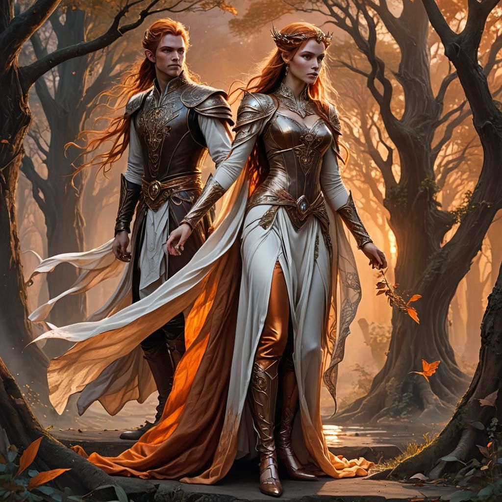 Ethereal Elven Queen and King in Silk