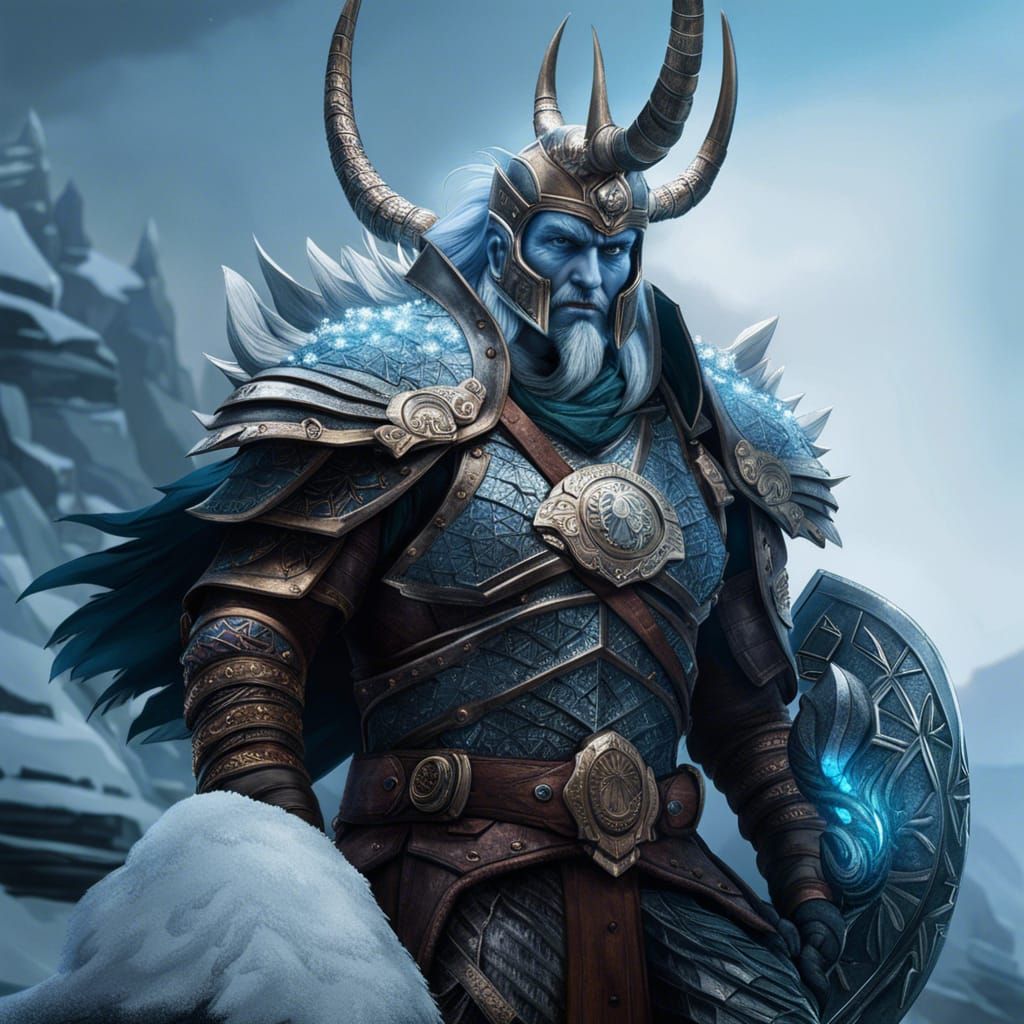 Epic Frost Giant Warrior in Dragonplate Armor