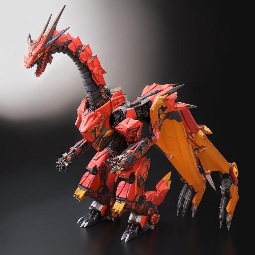 Robotic Mecha Dragon with Metal Face