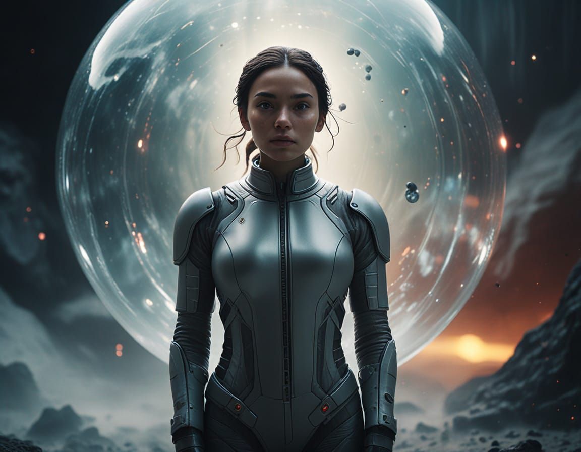 Astronaut in Bubble on Alien Planet