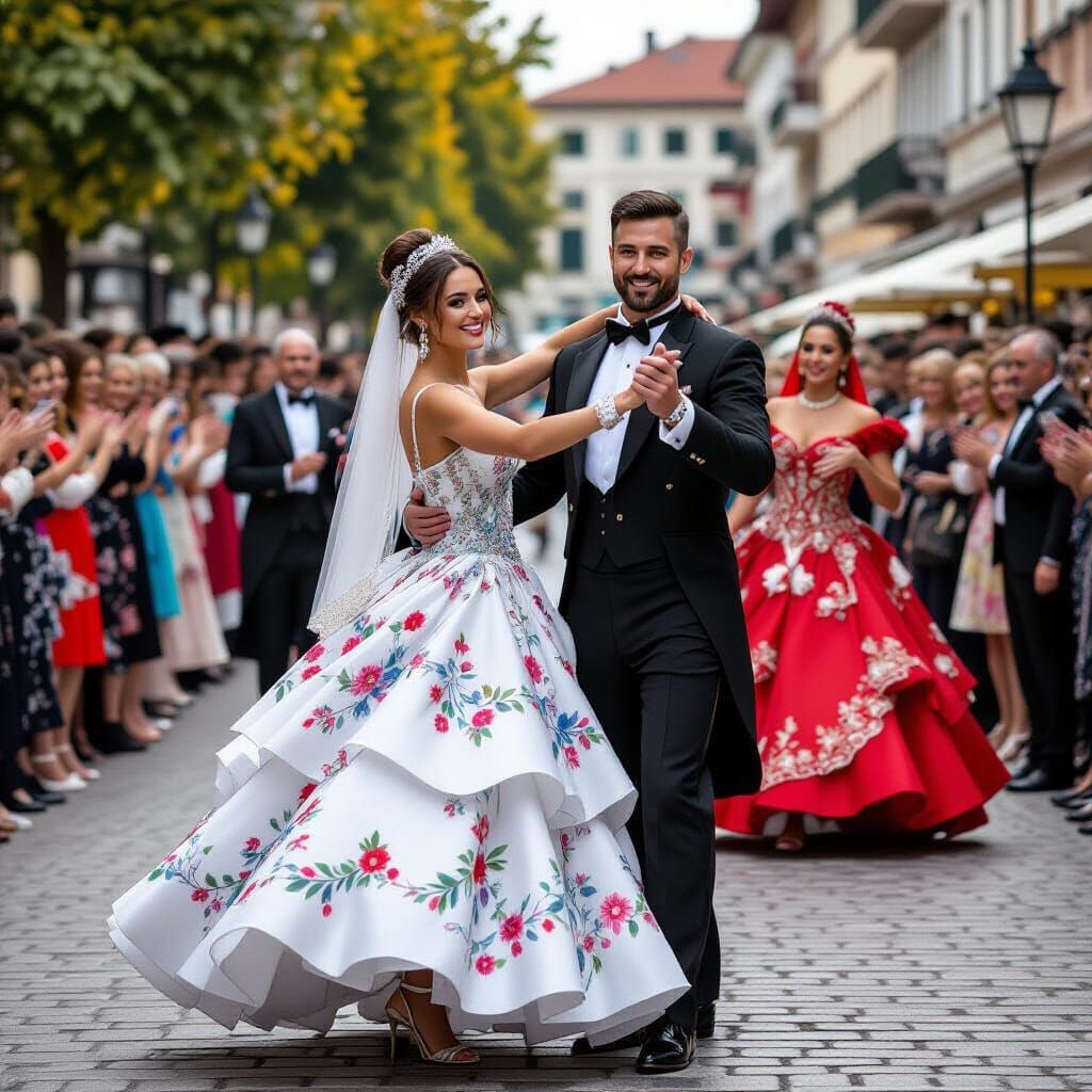 Tango Dancers Created from Colorful Beads
