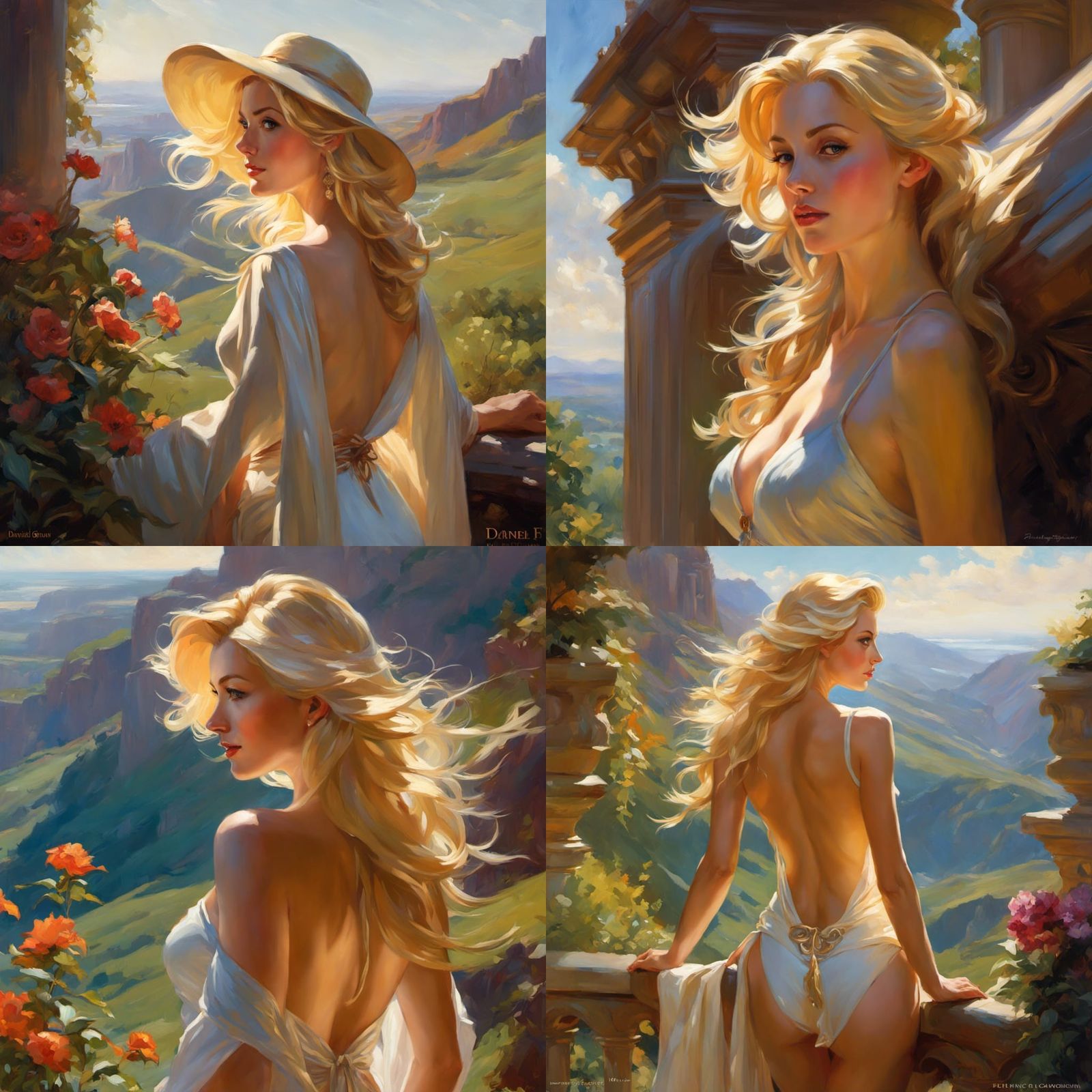 Gorgeous Blonde Woman Portrait in Fantasy Art Style