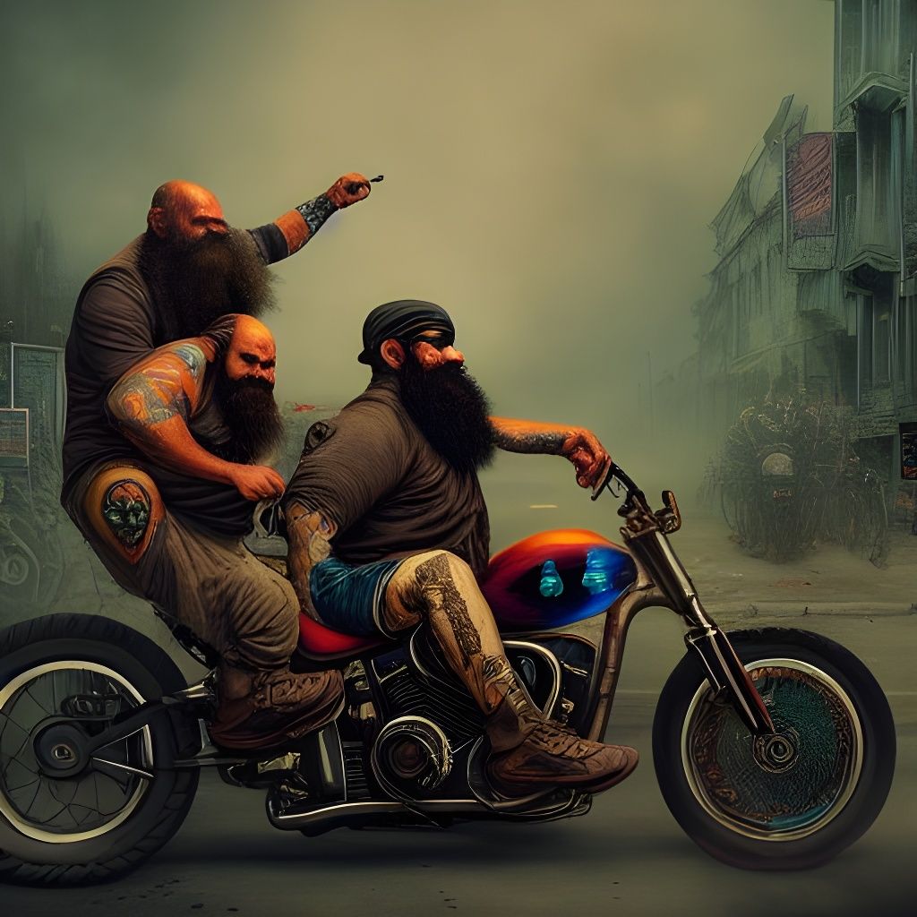 8-Bit Biker Gang in Electric Colors