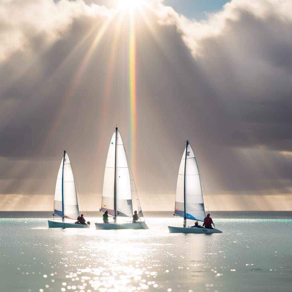 Laser Sailboats at Largs Bay Beach, Adelaide