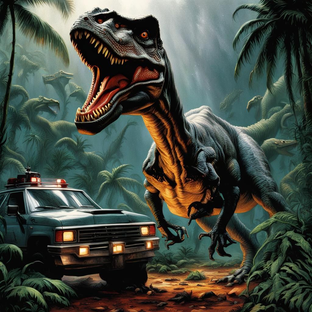 Jurassic Park: Cloned Dinosaurs Roam a Prehistoric Island