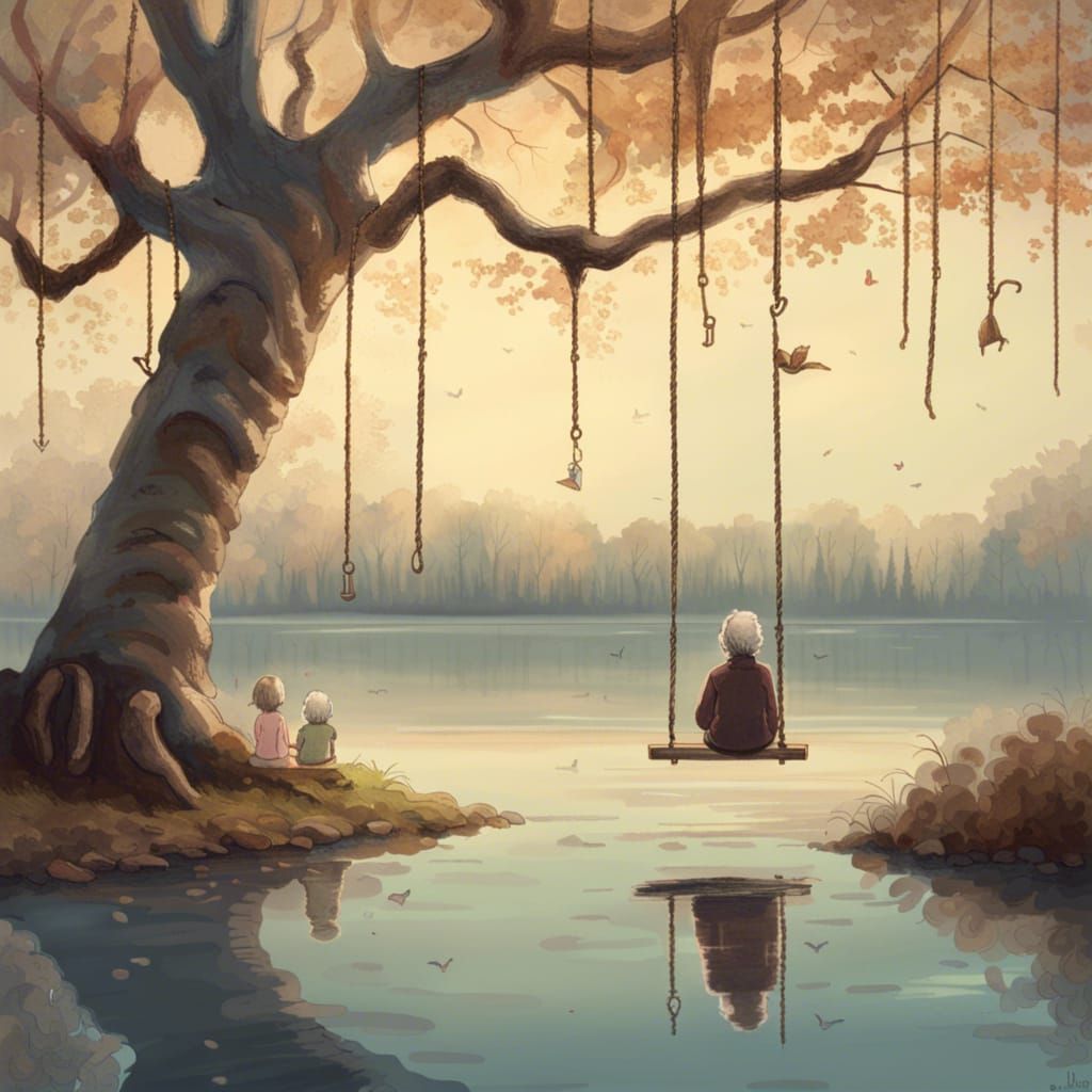 Nostalgic Reflection: A Woman's Journey Through Time