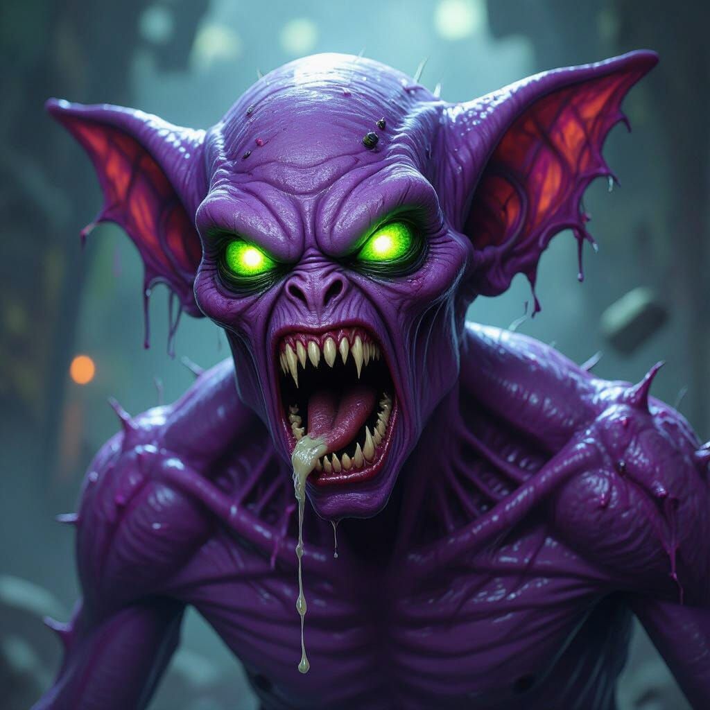 Furious Alien Screaming in Sci-Fi Horror Style