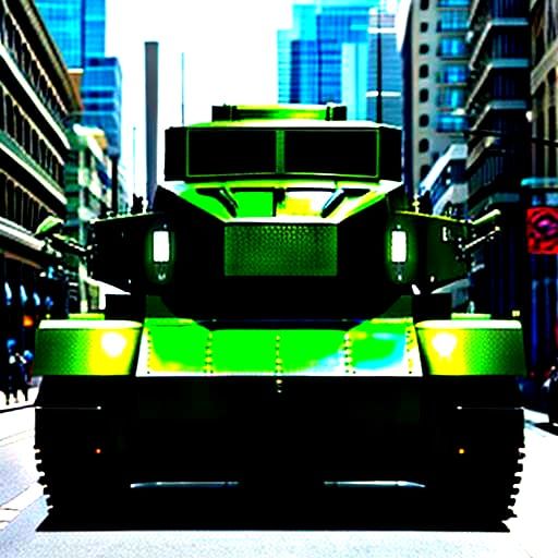 Hulk Transformer Tank Parked on Street