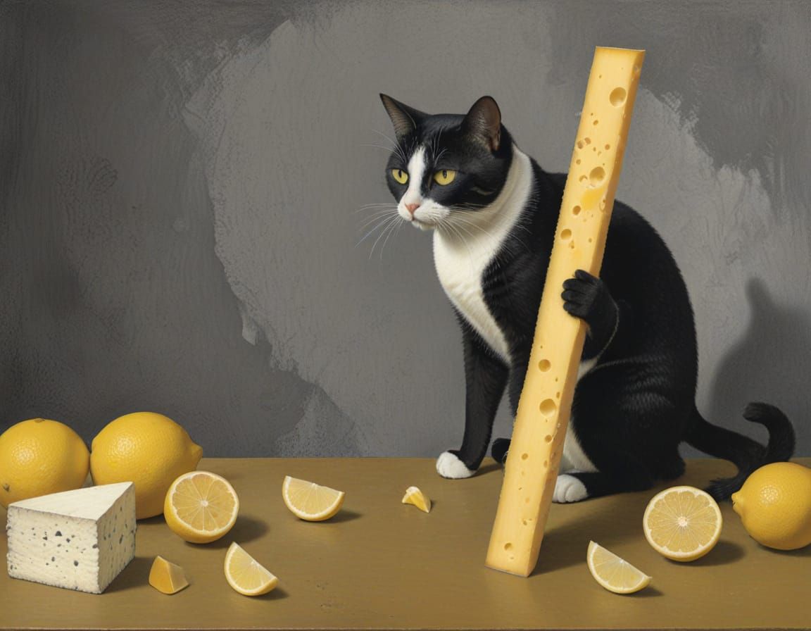 Magic Realism Lunch Break: Cheese, Lemons, and Cat Illustrat...