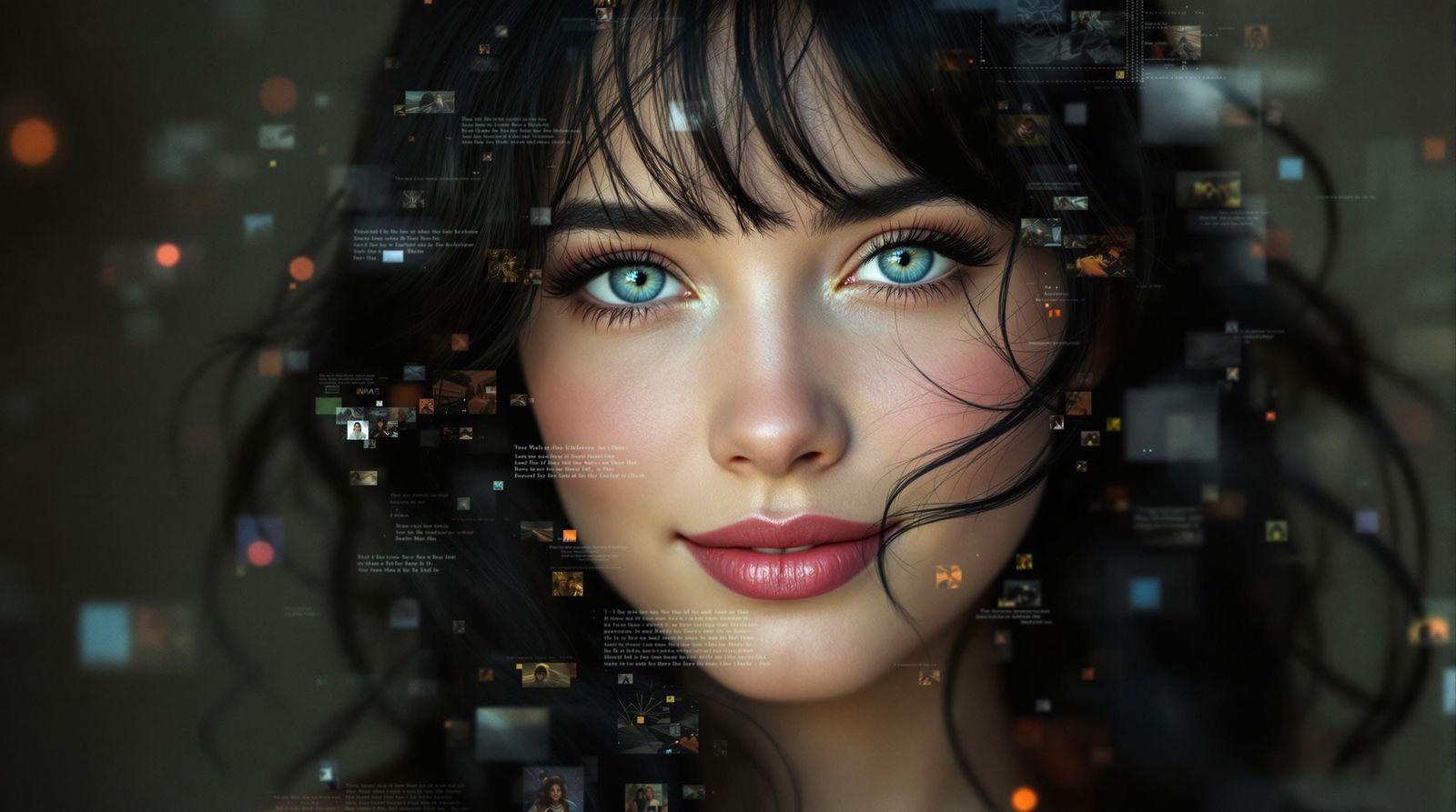 Ethereal Glitch Portrait of a Beautiful Woman