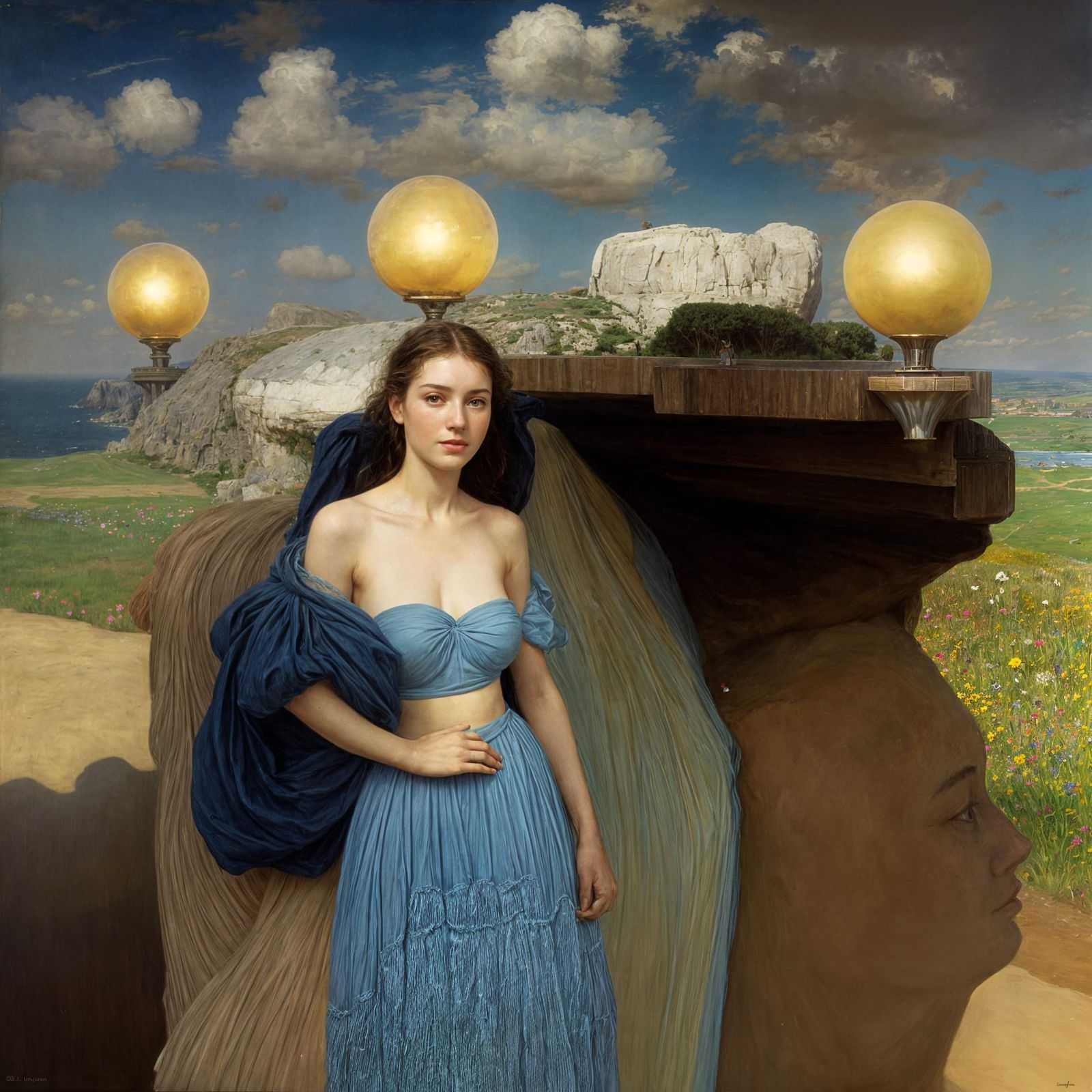 Zero Sum Game: Hyperreal Painting in Art Nouveau Style