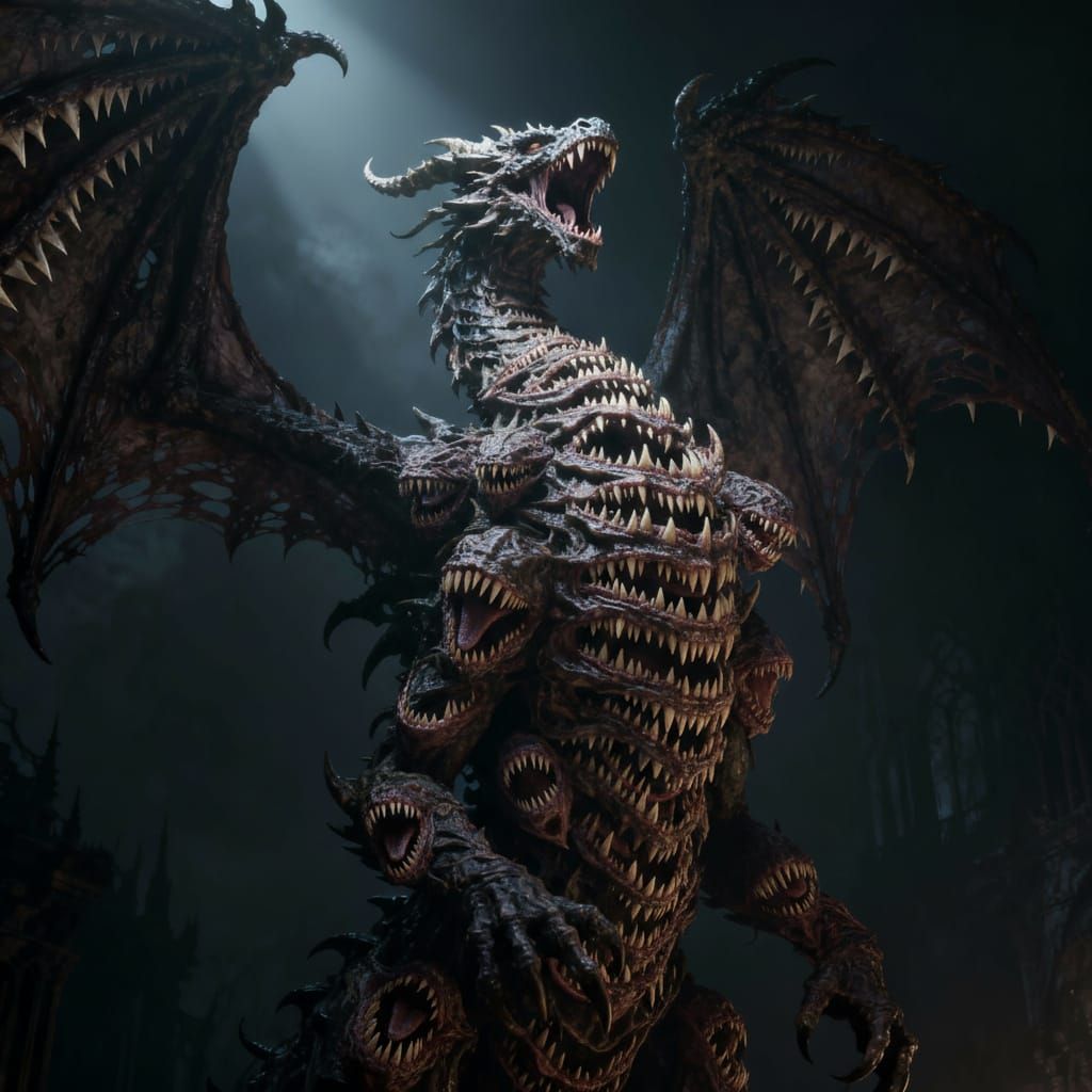 Nightmarish Dragon of Teeth and Mouths