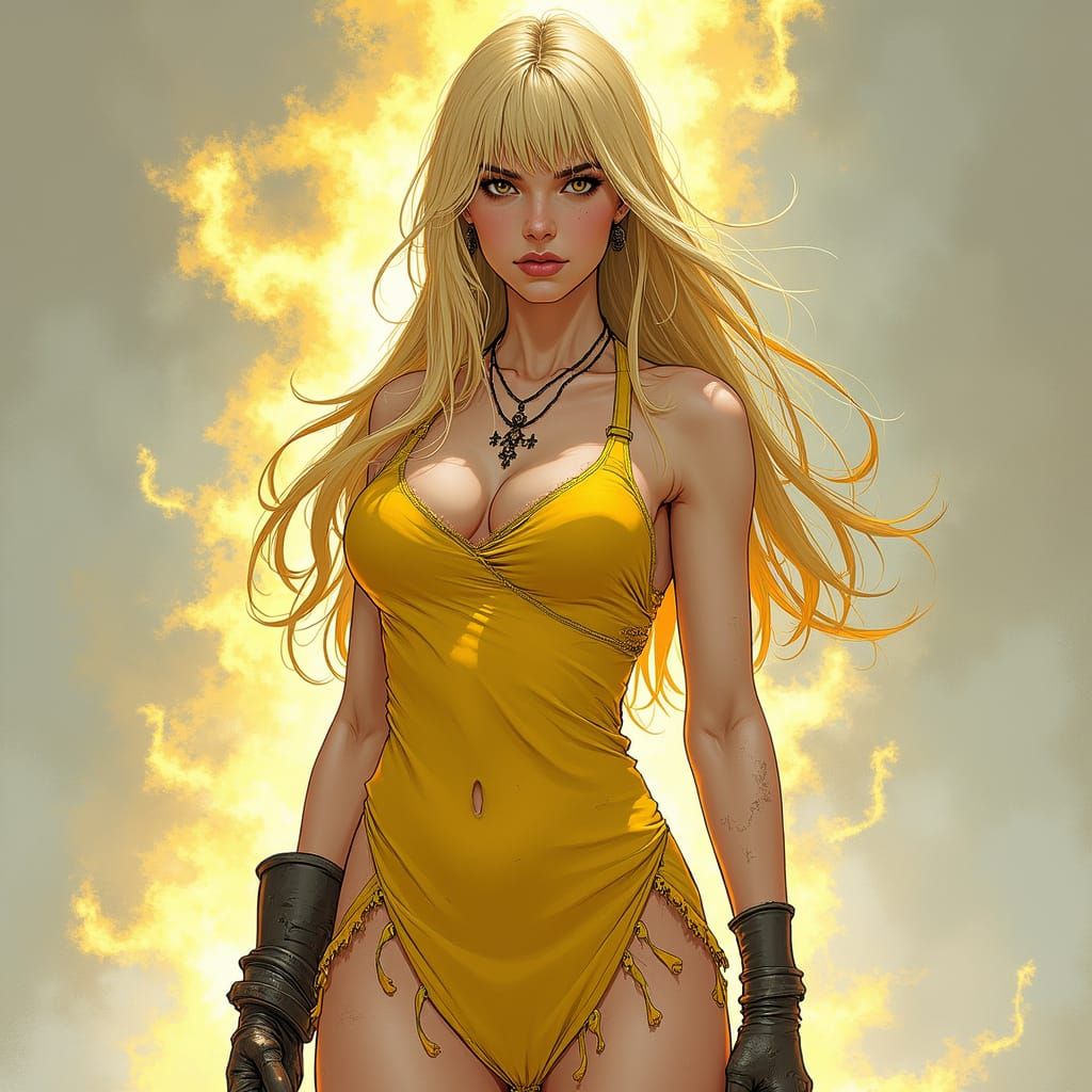 Illyana Rasputin Wields the Glowing Soulsword