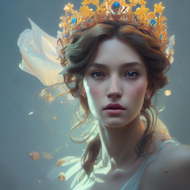 Spring Queen Portrait in Art Nouveau Style