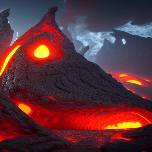 Detailed Lava Flow: Fantasy Concept Art
