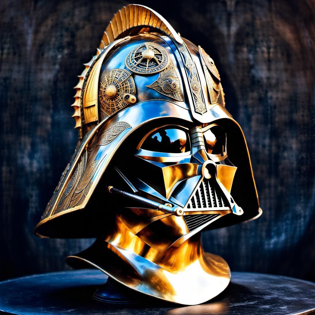Winged Darth Vader Gladiator Helmet in Gold