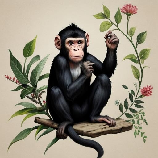 Monkey Image Generated From Simple Prompt