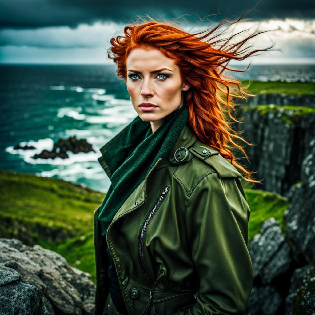 Futuristic Irish Woman Portrait in Post-Apocalyptic Ireland