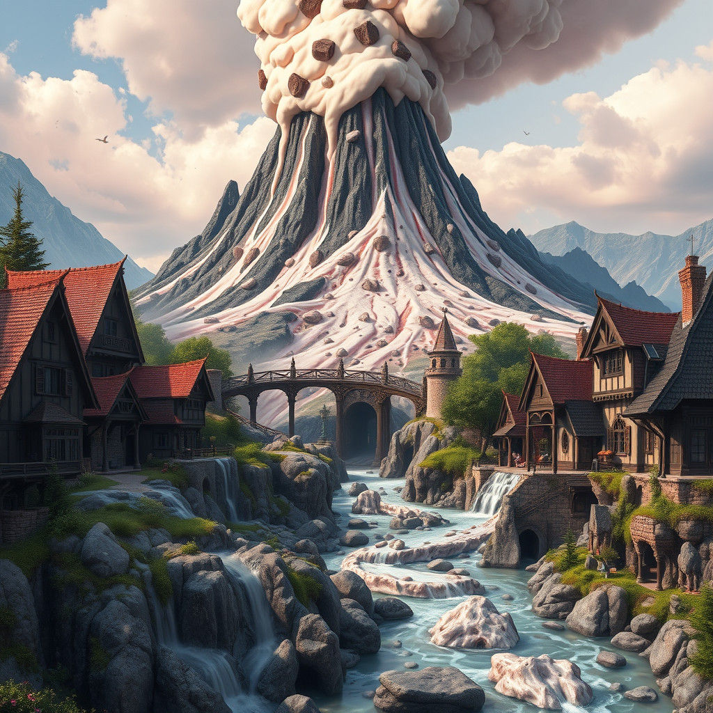 Strawberry Ice Cream Volcano Eruption