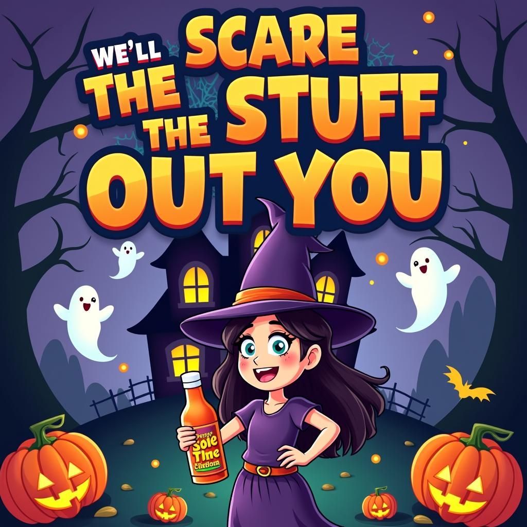 Humorous Halloween Laxative Ad with Cartoon Witch
