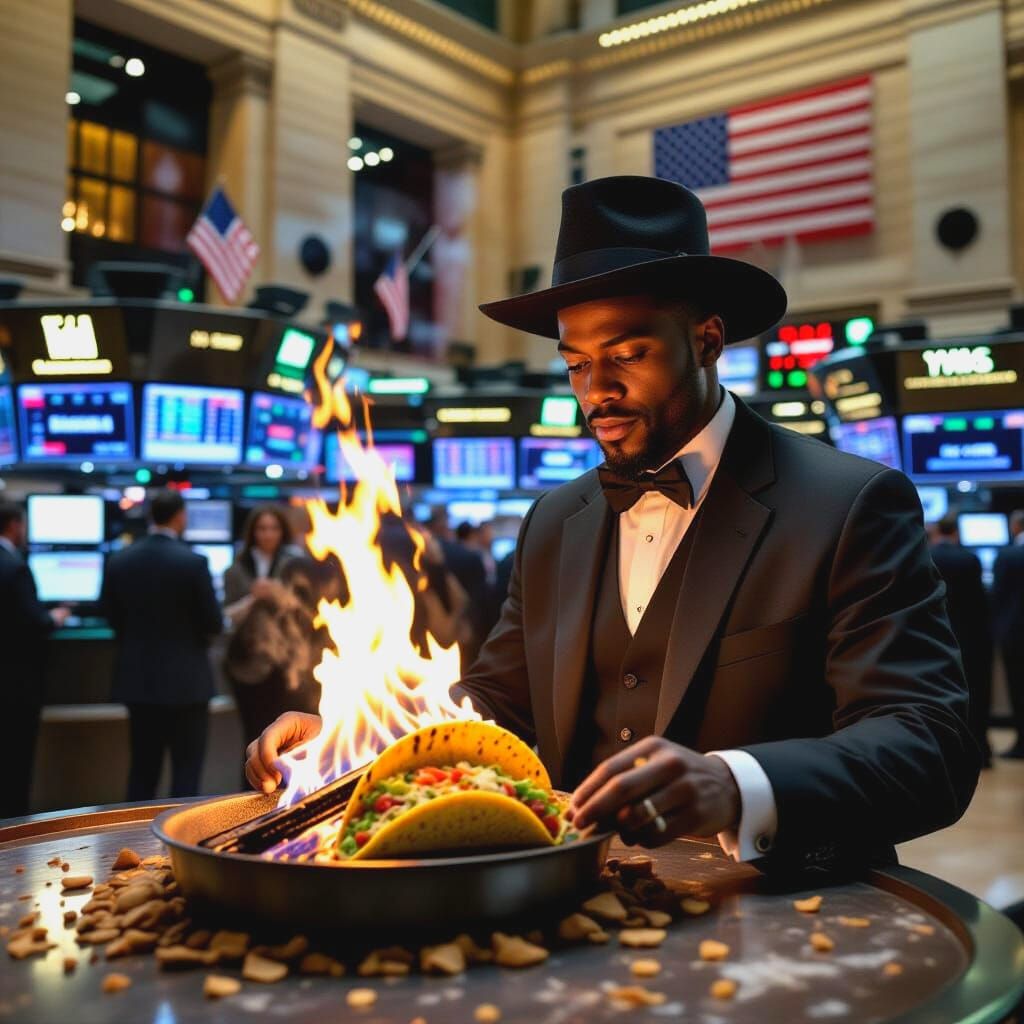 Vodou Stock Broker Sacrifices Taco at Stock Exchange