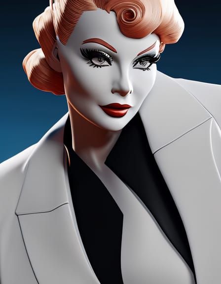 Lucille Ball Portrait in Art Nouveau Style