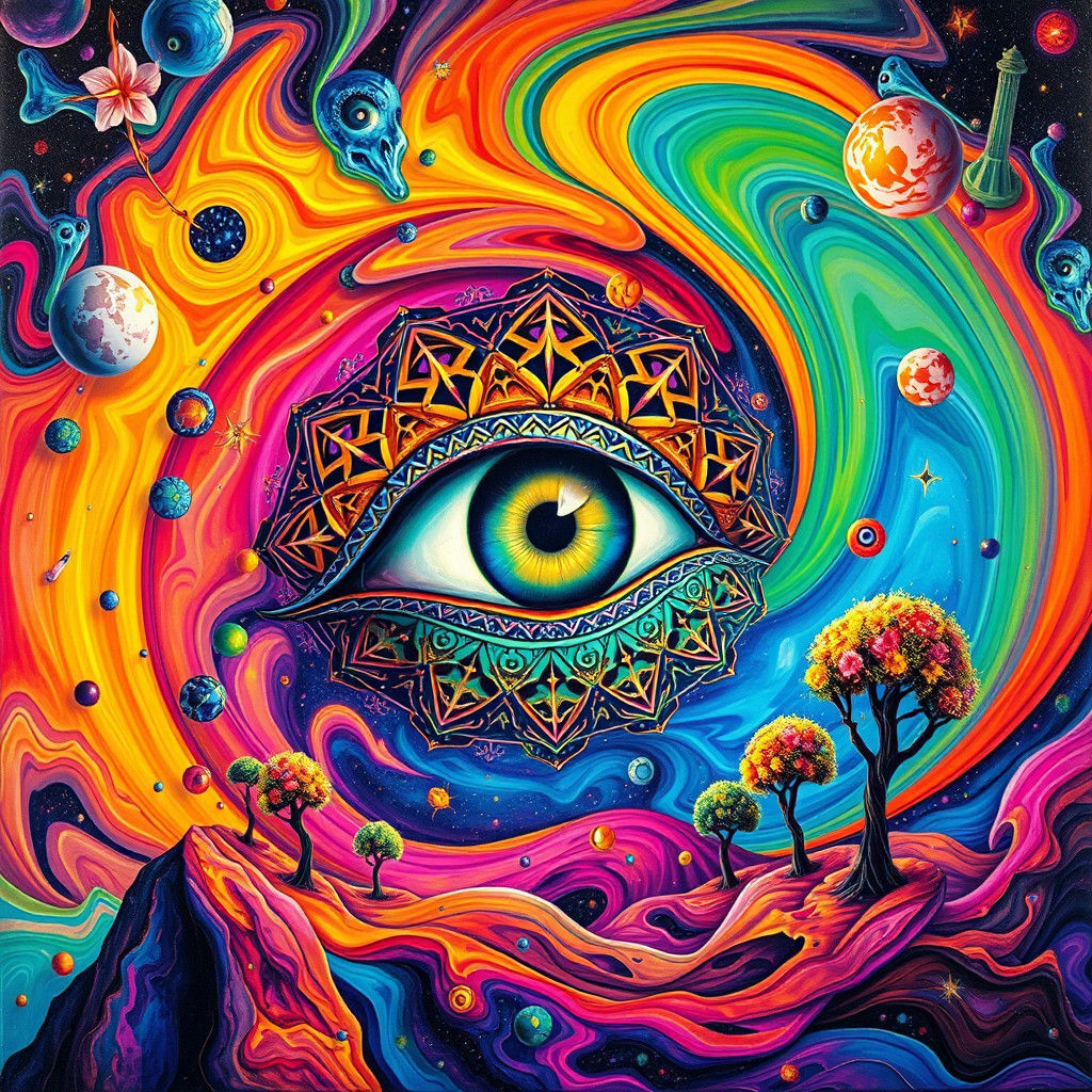 Psychedelic Eye: A Surreal Digital Dreamscape