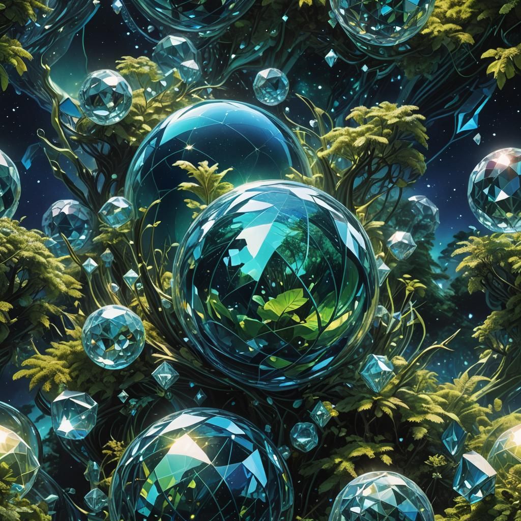 Earth Floating Among Diamonds in Space