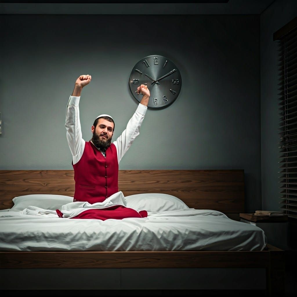 Ultra-Orthodox Jew in Morning Light, Hyperrealistic Style