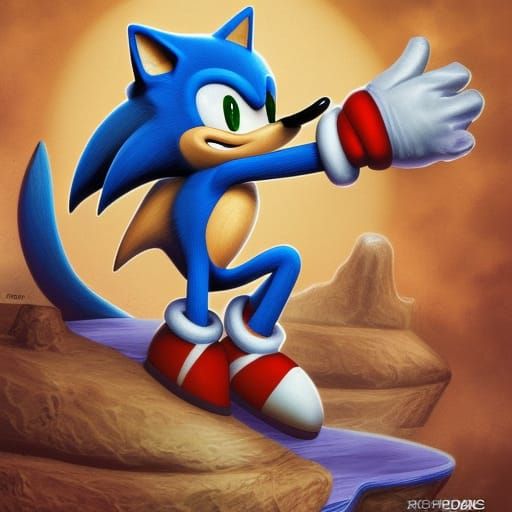 Sonic OC as Animal in Comic Book Art Style