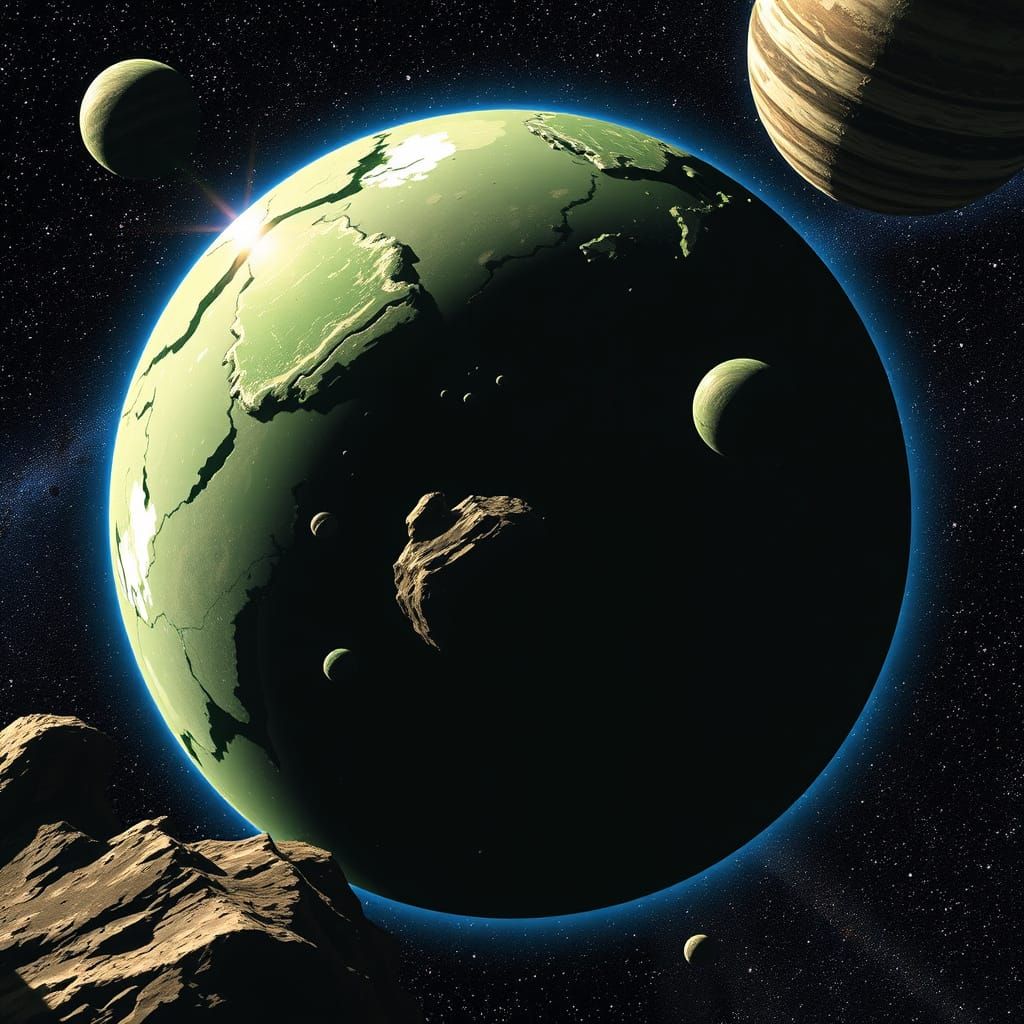 Agricultural Planet with Giant Herbivorous Creatures in a Di...