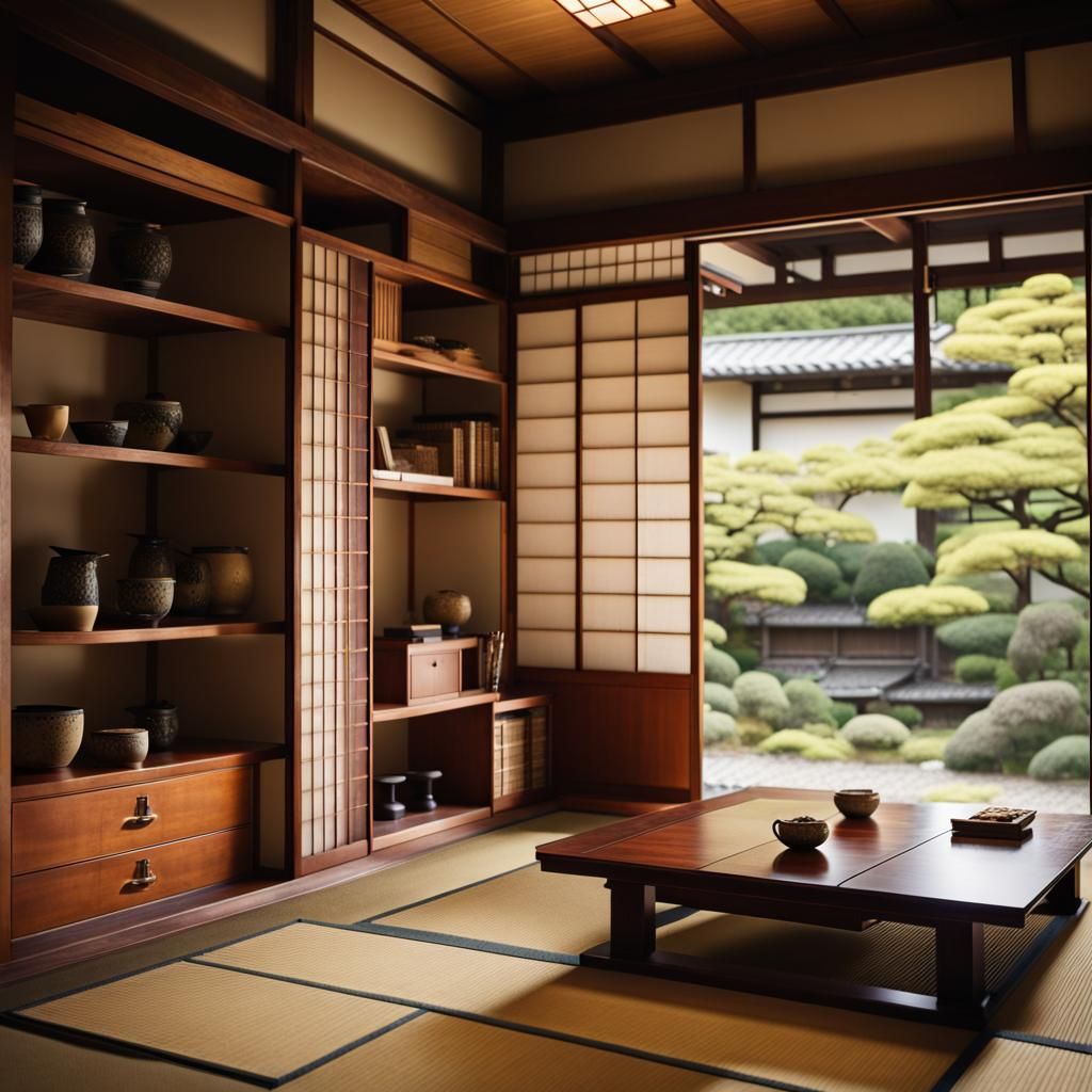 Traditional Japanese Room with Garden View