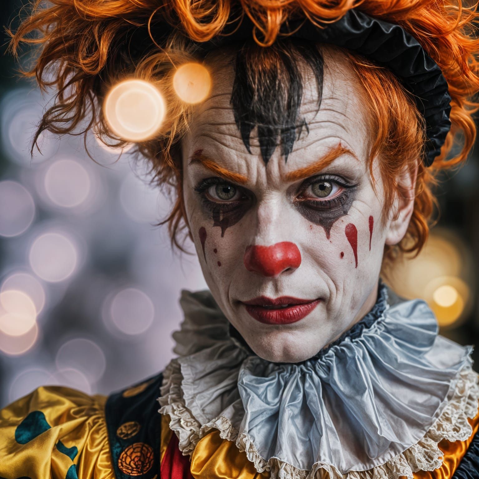 Attractive Clown Portrait in Somber Mood