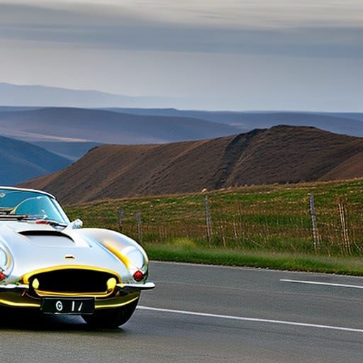 Golden Classic Sports Car: A Bond-Inspired Icon