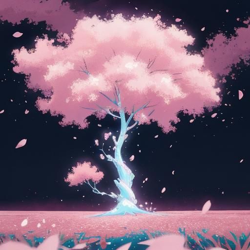 Cherry Blossom Dragon in Anime Style