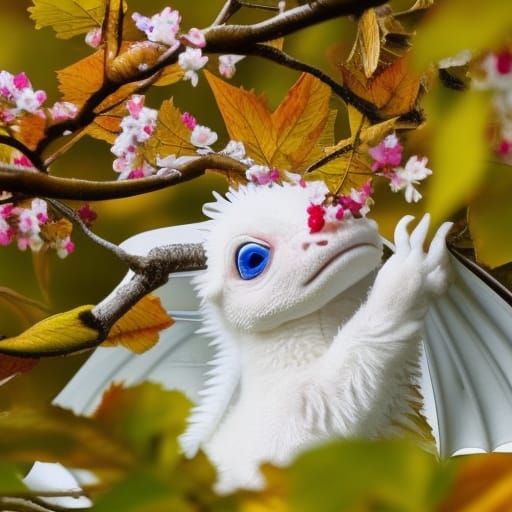 Enchanting White Dragon in Ethereal Landscape