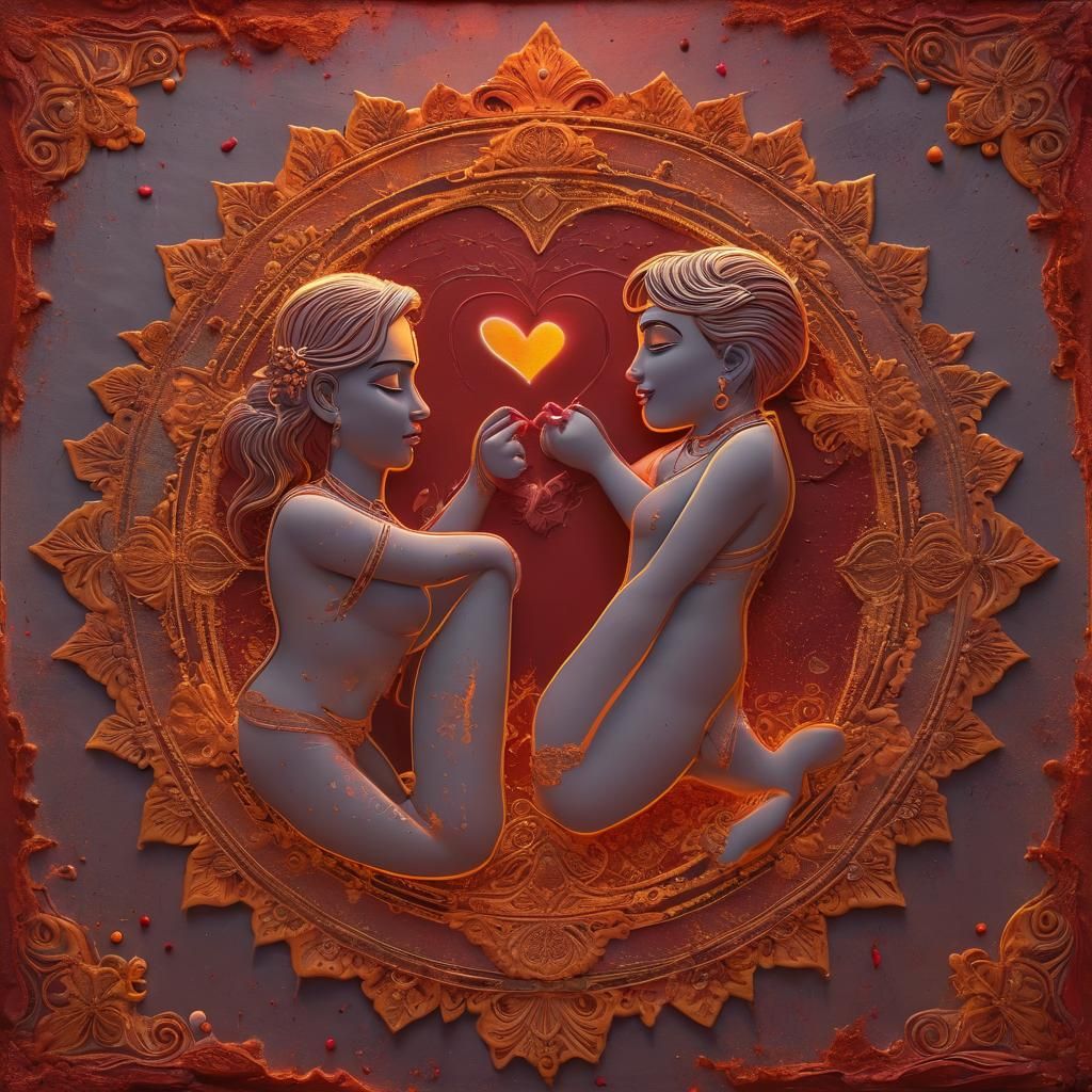 Romantic 3D Rangoli Art with Neon Turmeric