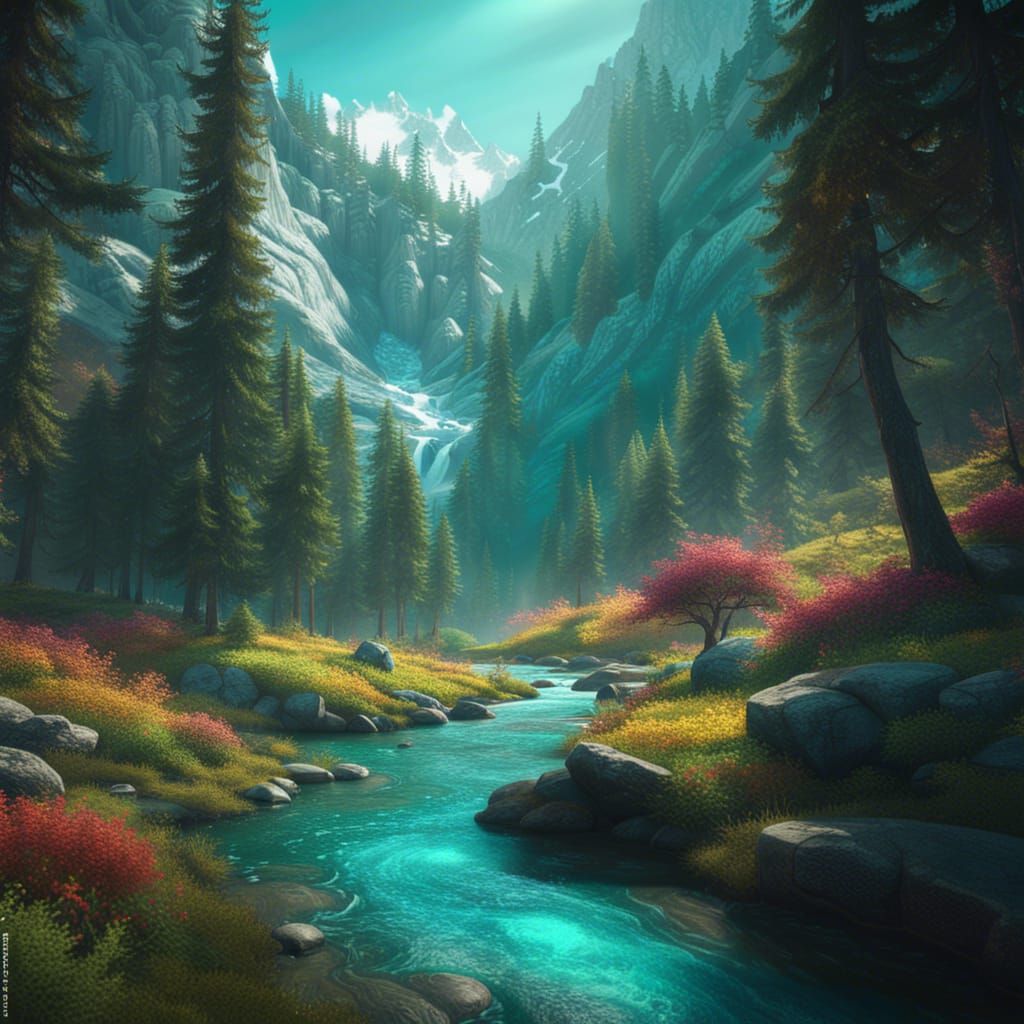 Colorful Mountain Meadow in High Gothic Style