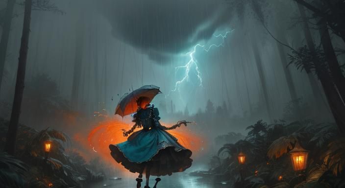 Disney Skeleton in Storm, Hyperdetailed Concept Art